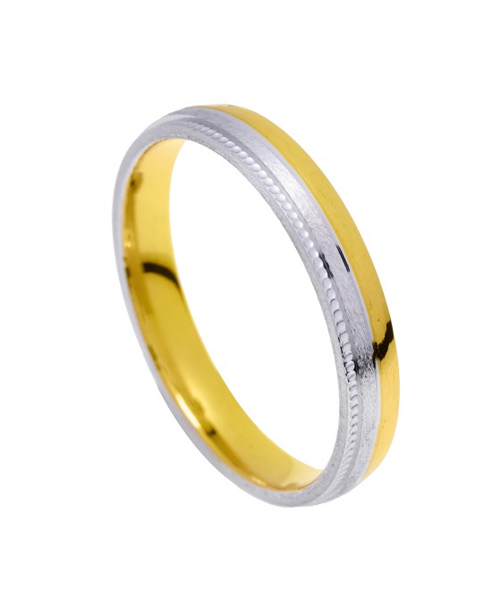 Wedding Rings "Stergiadis" 20-12 two-toned gold and white gold 9k, 14k or 18k 3.50mm