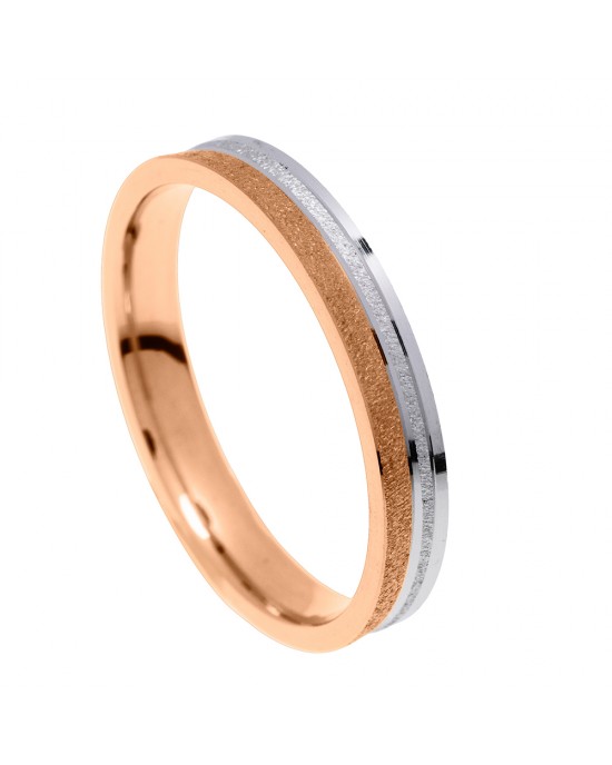 Wedding Rings "Stergiadis" 20-15 two-toned rose and white gold 9k, 14k or 18k 4.50mm