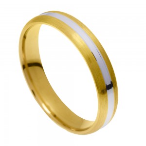Βέρες γάμου δίχρωμες από χρυσό και λευκόχρυσο Στεργιάδης 20-16 Κ9, Κ14 ή Κ18 4.50χιλ.