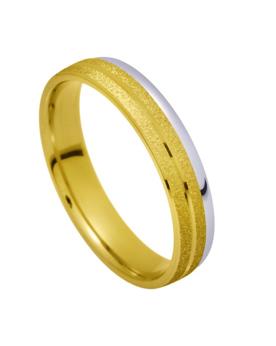 Wedding Rings "Stergiadis" 20-19 two-toned gold and white gold 9k, 14k or 18k 4.50mm