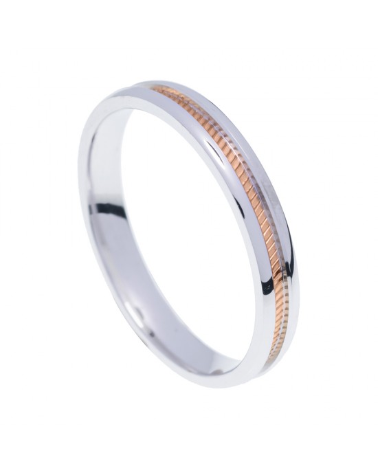 Wedding Rings "Stergiadis" 20-22 two-toned rose and white gold 9k, 14k or 18k 3.50mm