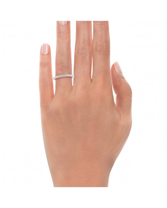 Ολόβερο δαχτυλίδι σειρέ με διμάντια απο λευκόχρυσο Κ18
