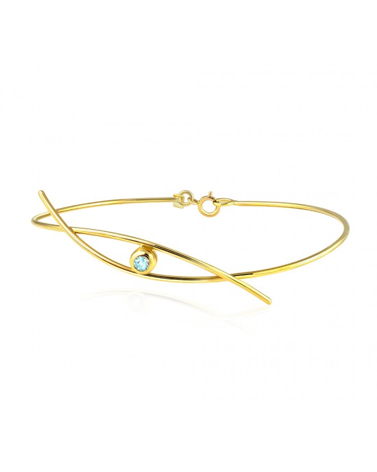 Bracelet with aquamarine in 18k gold 