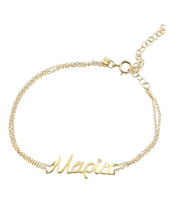 ''Maria'' bracelet with double chain in 14k gold, Ekan