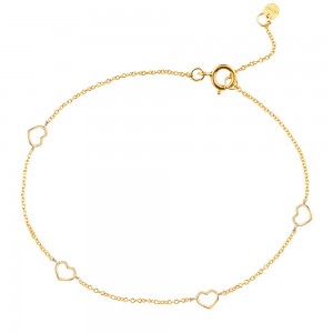 Heart bracelet in 14k gold, Ekan