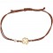 Four-leaf Clover Cord Bracelet with Pearl in 14k Gold