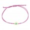 Βραχιόλι Στέμμα με Τιρκουάζ από Χρυσό Κ14 με Ροζ Κορδόνι 