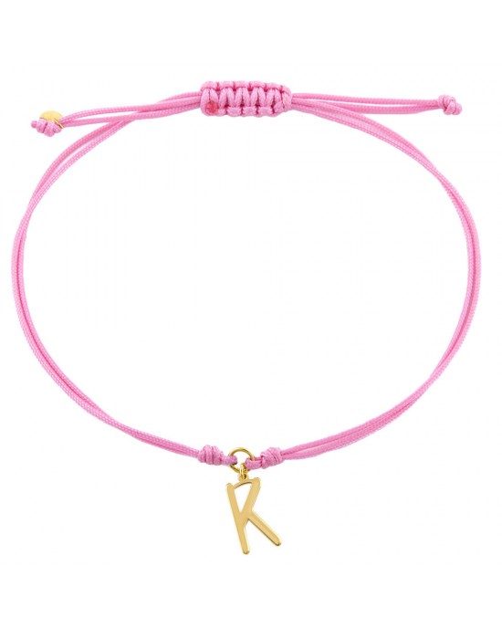 Initial Cord Bracelet in 14k Gold