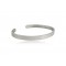 Men's satin hammered cuff bracelet in rhodium-plated sterling silver 925°