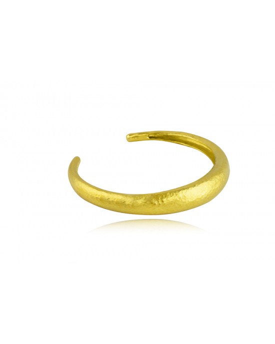 Hammered cuff bracelet in gold-plated sterling silver 925°