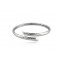 Croisé hammered cuff bracelet in rhodium-plated sterling silver 925° Croisé hammered cuff bracelet in rhodium-plated sterling silver 925°