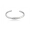 Hammered cuff bracelet in rhodium-plated sterling silver 925°