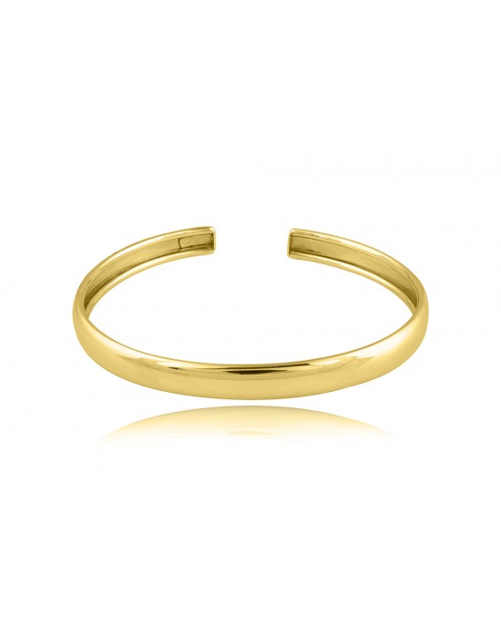 Polished cuff bracelet in gold-plated sterling silver 925°