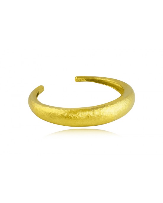 Hammered cuff bracelet in gold-plated sterling silver 925°