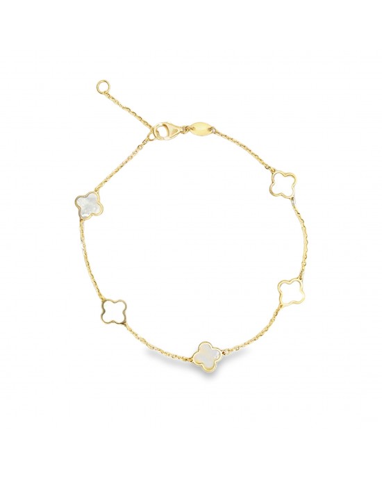 Mother of pearl bracelet, 14K gold Bracelet with mother of pearl, 14K gold