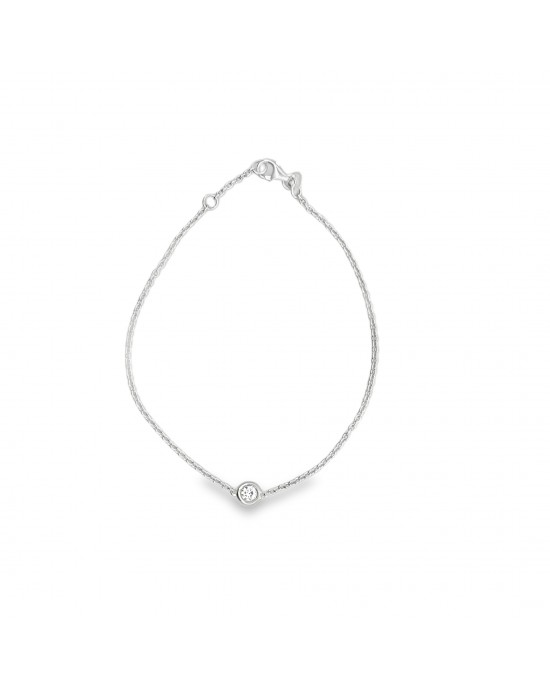 Chain with lab-grown diamond in 14K white gold