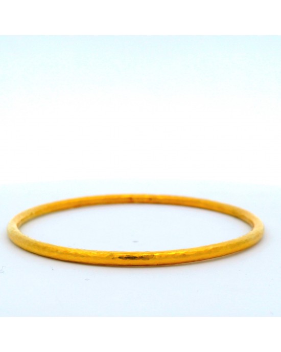 Bangle bracelet in gold K18 , hammered, 3mm Hammered bangle bracelet in gold K18 , 3mm