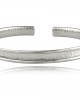 Men's hammered cuff bracelet in rhodium-plated sterling silver 925°