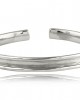 Engravable men's polished cuff bracelet in rhodium-plated sterling silver 925°