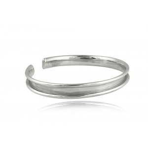 Men's polished cuff bracelet in rhodium-plated sterling silver 925° Men's polished cuff bracelet in rhodium-plated sterling silver 925°
