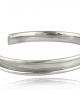 Engravable polished cuff bracelet in rhodium-plated sterling silver 925°
