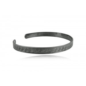 Men's Greek Key cuff bracelet in black-plated sterling silver 925° Men's Greek Key cuff bracelet in black-plated sterling silver 925°