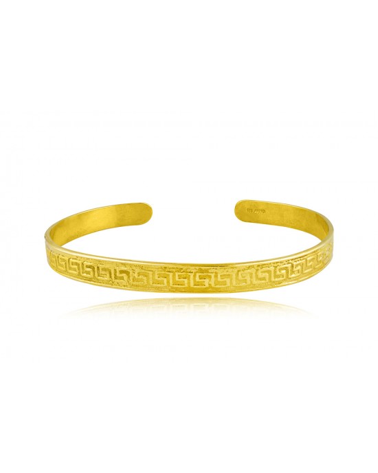 Men's greca cuff bracelet in gold-plated sterling silver 925°