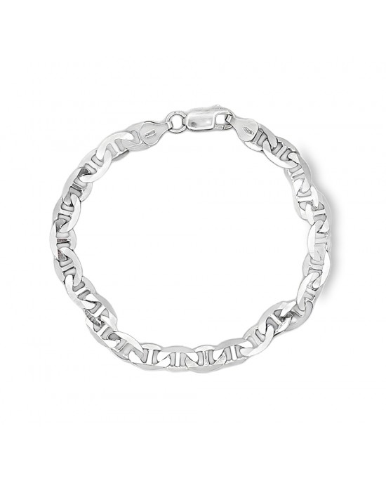 Men's Theta Chain Bracelet in Platinum-Plated 925 Silver