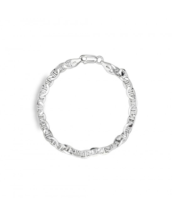 Men's Theta Chain Bracelet in Platinum-Plated 925 Silver