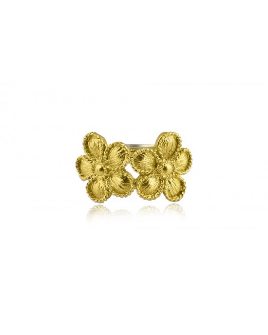 Archaic "Daisies" Ring in 925° Gold Plated Sterling Silver