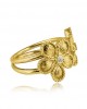 Archaic "Daisies" Ring with Diamonds in 925° Gold Plated Sterling Silve