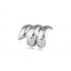 Σφυρήλατο δαχτυλίδι κρουαζέ από επιροδιωμένο ασήμι 925°