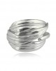 "Olive Leaves" ring in Rhodium Plated Sterling Silver 925°