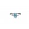 Ring in 925° sterling silver rhodium-plated with Aquamarine