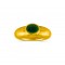 Hammered emerald ring in 18k gold