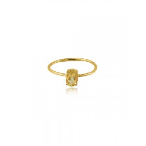 Δαχτυλίδι με κίτρινο ζαφείρι από χρυσό Κ14