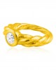 Σφυρήλατο αρχαΪκό δαχτυλίδι με διαμάντι παλαιά κοπής από χρυσό Κ18