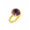 Amethyst rope ring in sterling silver 925°