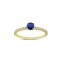 Δαχτυλίδι με μπλε ζαφείρι και διαμάντια στο πλάι από χρυσό Κ18