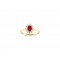 Mozambique ruby cluster ring with diamonds in 18k gold