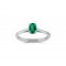 Oval Emerald ring in 18k white gold 