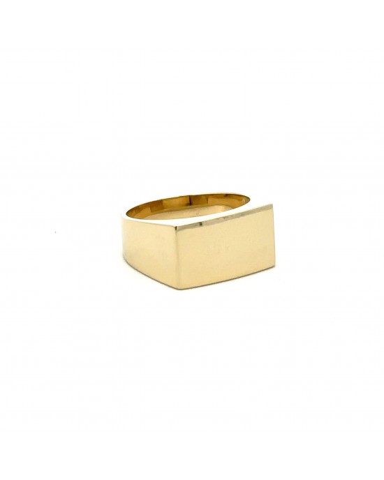 Δαχτυλίδι σεβαλιέ τετράγωνο από χρυσό Κ14