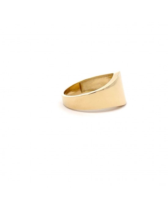 Δαχτυλίδι σεβαλιέ οβάλ από χρυσό Κ14