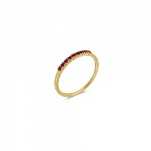 Half-eternity ring with ruby in 18k gold