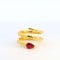 Ruby snake twist ring in 18K gold