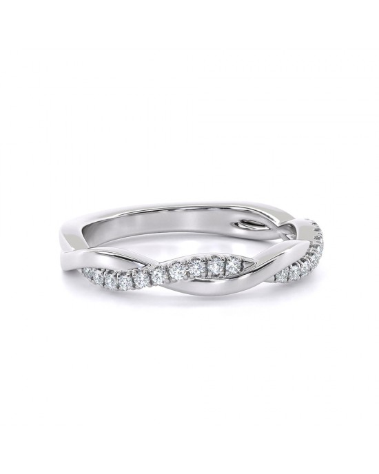 Δαχτυλίδι σειρέ άπειρο με διαμάντια από λευκόχρυσο Κ18