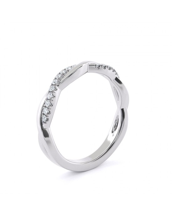 Δαχτυλίδι σειρέ άπειρο με διαμάντια από λευκόχρυσο Κ18