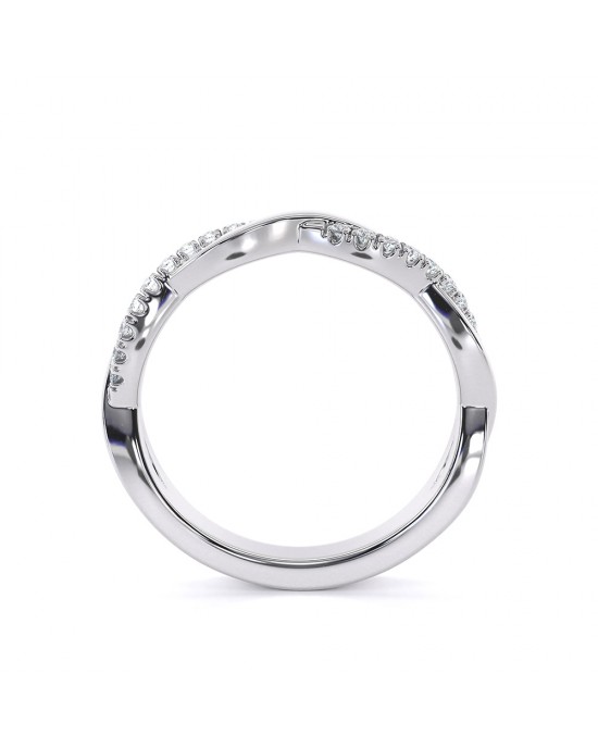 Δαχτυλίδι σειρέ άπειρο με διαμάντια από λευκόχρυσο Κ18