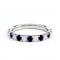 Half-eternity ring with natural diamonds and sapphires in 18k white gold 