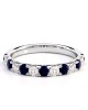Half-eternity ring with diamonds and sapphires in 18k white gold 